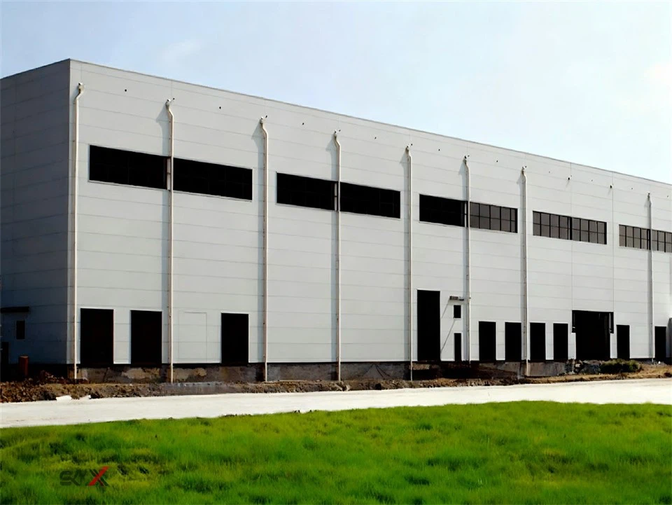 light-steel-structure-workshop-completed-white-wall-cladding light-steel-structure-workshop-completed-white-wall-cladding